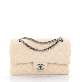 Chanel Bijoux Chain Double Flap Bag Quilted Lambskin Neutral