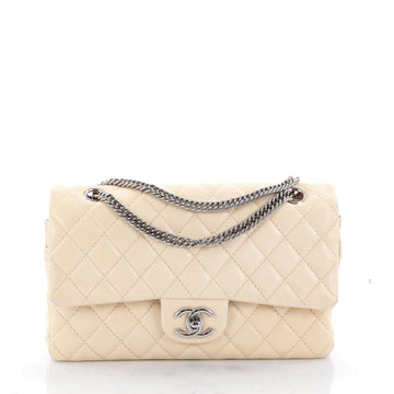 Chanel Bijoux Chain Double Flap Bag Quilted Lambskin Neutral