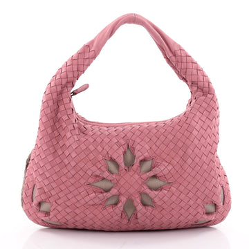 Bottega Veneta Veneta Hobo Cut Out Intrecciato Nappa Medium Pink 2339406