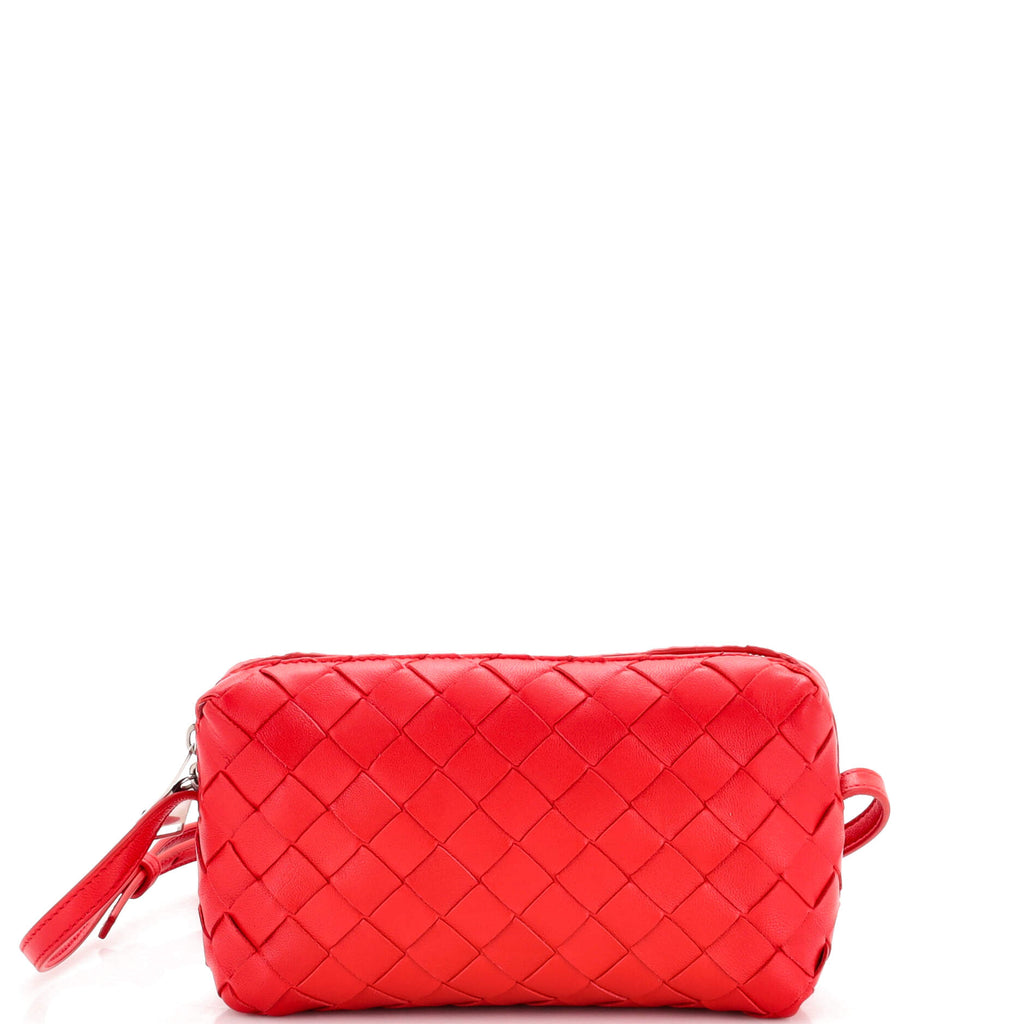 Bottega Veneta Zip Crossbody Bag Intrecciato Nappa Mini Red 2339481