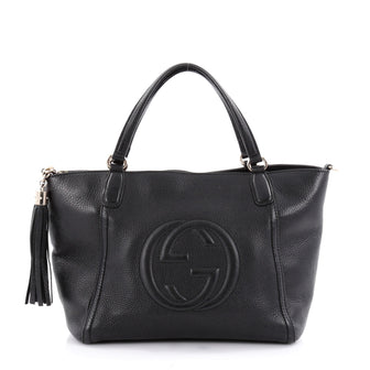 Gucci Soho Convertible Top Handle Bag Leather Medium Black 2339503