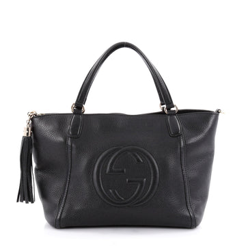 Gucci Soho Convertible Top Handle Bag Leather Medium Black 2339503