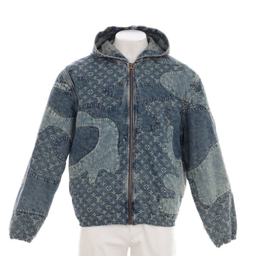 Louis Vuitton Men's Nigo Hooded Zip Jacket Monogram Patchwork Denim