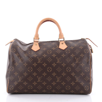 Louis Vuitton Speedy Handbag Monogram Canvas 35 Brown 2340006