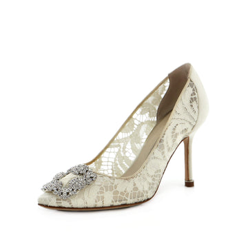 Manolo Blahnik Women's Hangisi Pumps Lace 90