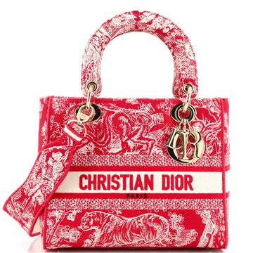 Christian Dior Lady D-Lite Bag Embroidered Canvas Medium