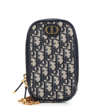 Christian Dior 30 Montaigne Phone Holder on Chain Oblique Canvas