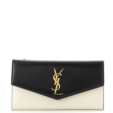 Saint Laurent Uptown Flap Wallet Leather Long