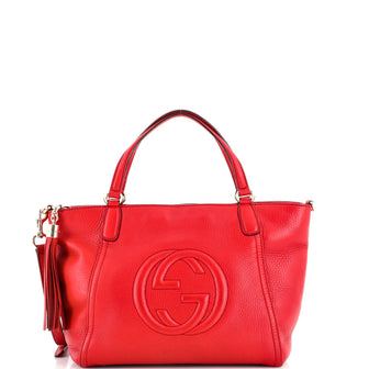 Gucci Soho Convertible Top Handle Bag Leather Small Red 2340621