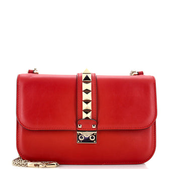 Valentino Garavani Glam Lock Shoulder Bag Leather Medium