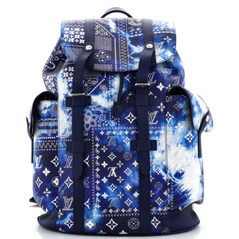 Louis Vuitton Louis Vuitton CHRISTOPHER PM blue bandanna backpack