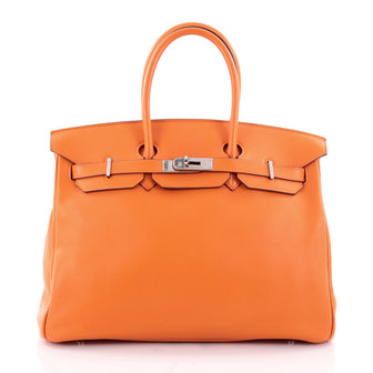 Hermes Birkin Handbag Orange Swift with Palladium 2341101