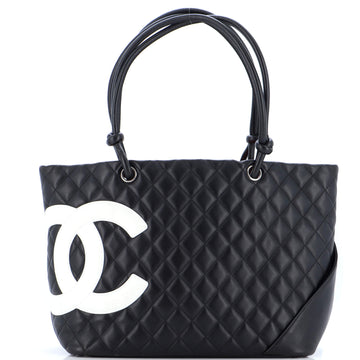 Chanel Cambon Tote Quilted Leather Large