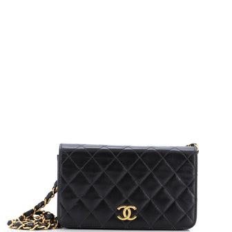 Chanel Vintage Full Flap Bag Quilted Lambskin Mini Black 23412024