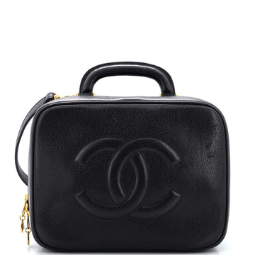 Chanel Vintage Timeless Zip Around Vanity Case Caviar Medium