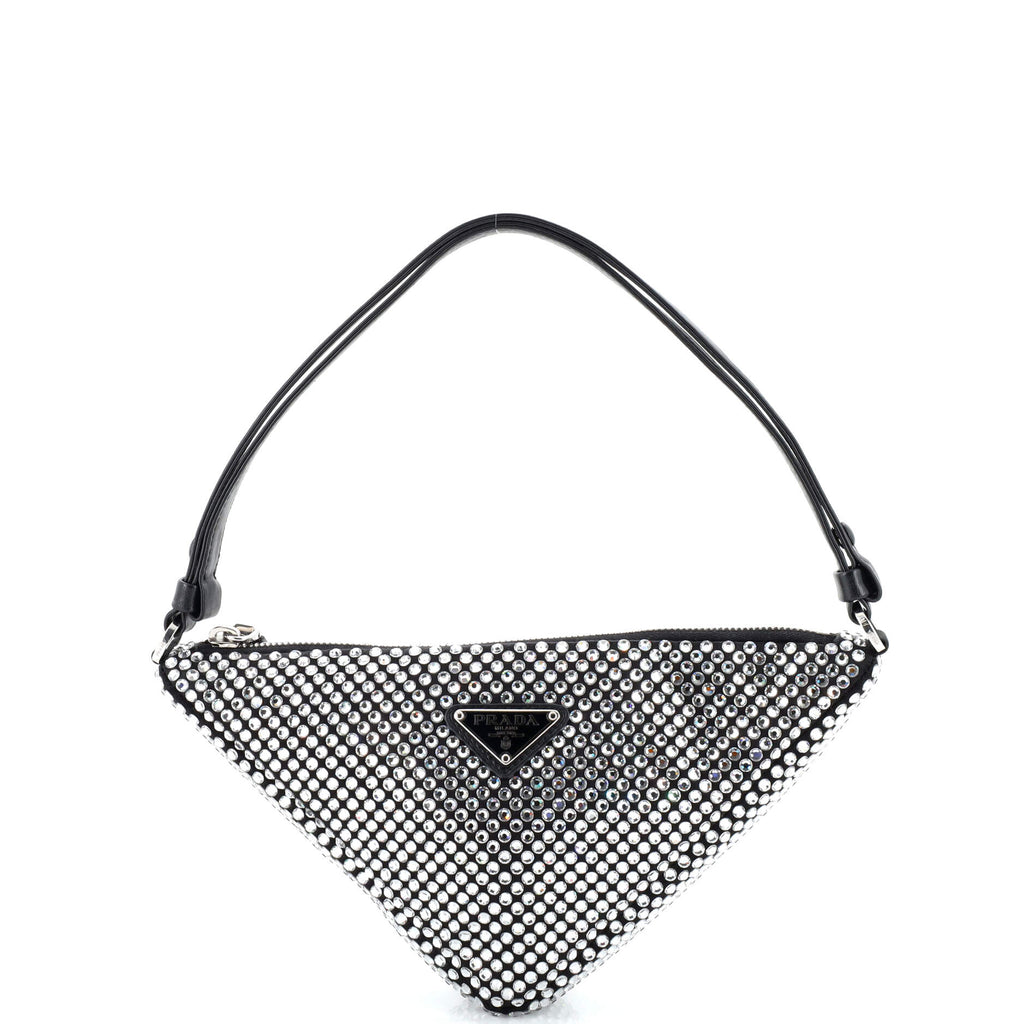 Prada Triangle Crystal-embellished Mini Bag