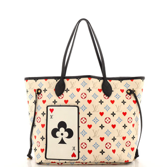 Louis Vuitton Limited White Monogram Multicolor Game On Neverfull MM Tote