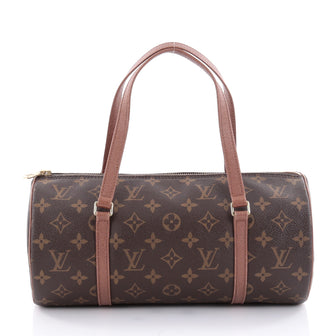 Louis Vuitton Papillon Handbag Monogram Canvas 30 Brown 2341401