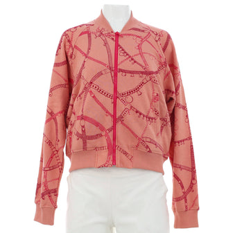 Hermes Women's Tresor de Medor Bomber Jacket Printed Cotton and Camel Blend