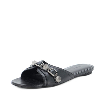 Balenciaga Women's Cagole Flat Sandals Leather