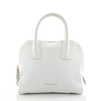 Burberry Greenwood Bowling Bag Grainy Leather Small White 2341901