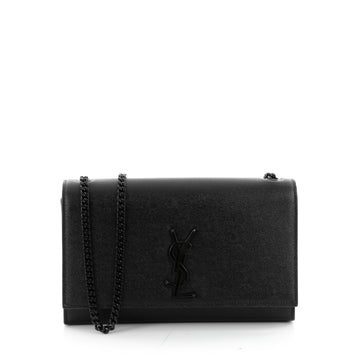 Saint Laurent Classic Monogram Crossbody Bag Grainy Leather Medium Black 2342002