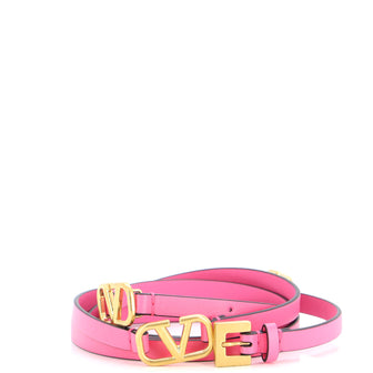 Valentino Garavani VLogo Wrap Belt Leather Thin