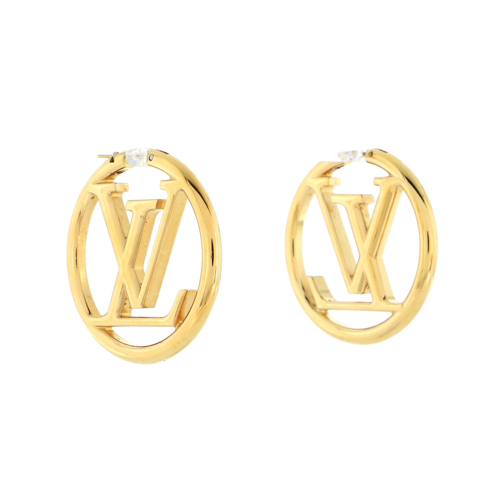 Louis Vuitton, Jewelry, Louis Vuitton Hoop Earrings Circle Lv Logo Gm