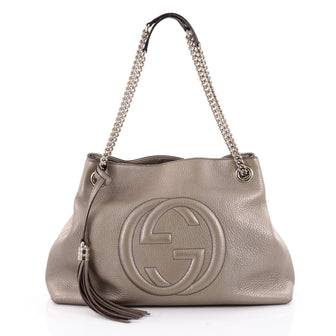 Gucci Soho Shoulder Bag Chain Strap Leather Medium Gold 2342105