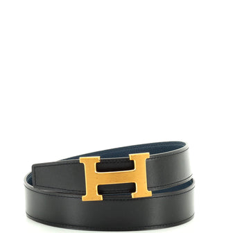 Hermes Black/ Blue Silver H Belt 80