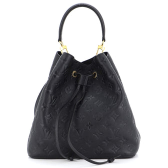 Louis Vuitton NeoNoe Handbag Monogram Empreinte Leather MM Black