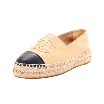 Chanel Women's CC Cap Toe Espadrilles Leather