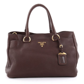 Prada East West Convertible Tote Vitello Daino Medium Brown 2342902