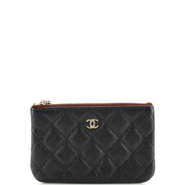 Chanel Classic O Case Pouch Quilted Caviar Mini