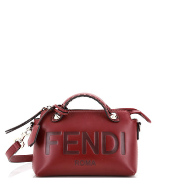 Fendi Logo By The Way Satchel Embossed Leather Mini