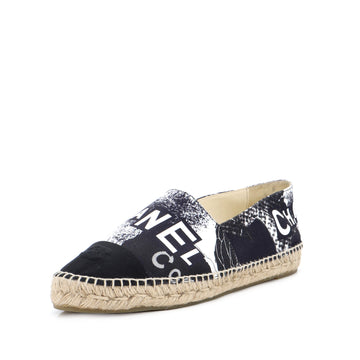 Chanel Women's Cap Toe Espadrilles Printed Canvas