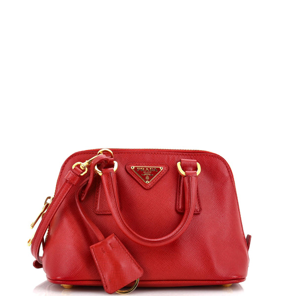 Prada Promenade Bag Saffiano Leather Mini Red 2343321