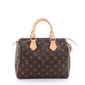 Louis Vuitton Speedy Handbag Monogram Canvas 25 Brown 2343602