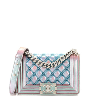 Chanel Boy Flap Bag Quilted Holographic PVC Small