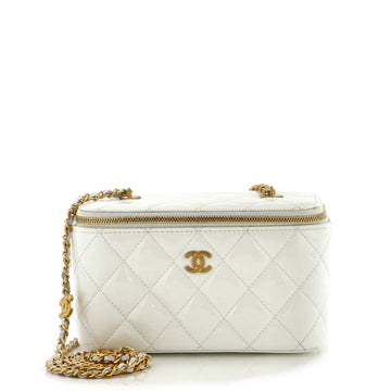 Chanel Coco de Toi Heart Vanity Case with Chain Quilted Patent Small