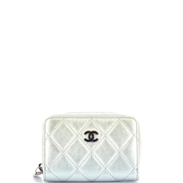 Chanel CC Zip Coin Purse Quilted Gradient Metallic Calfskin with Gradient Hardware
