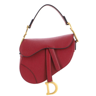 Christian Dior Saddle Handbag Leather Mini