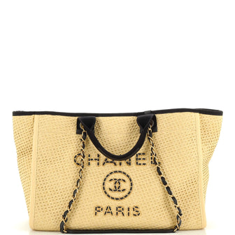 Deauville Tote Straw with Chain Detail Medium