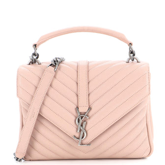 Saint Laurent Classic Monogram College Bag Matelasse Chevron Leather Medium