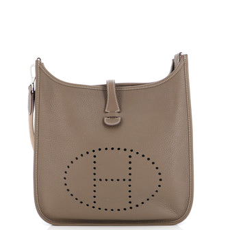 Hermes Evelyne Bag Gen III Clemence PM Brown