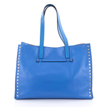 Valentino Rockstud Open Tote Leather Medium Blue 2344601