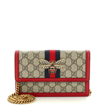 Gucci Queen Margaret Chain Wallet GG Coated Canvas Mini