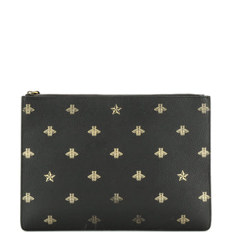 Gucci Zip Messenger Bag Printed Leather Large