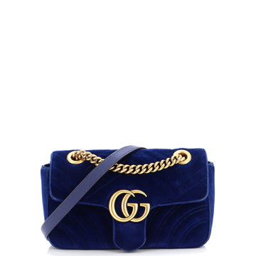Gucci GG Marmont Flap Bag Matelasse Velvet Mini