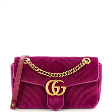 Gucci GG Marmont Flap Bag Matelasse Velvet Small
